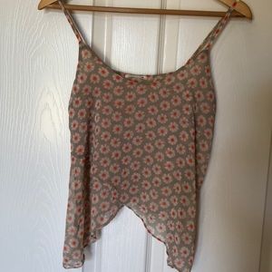 Sheer Floral Print Flowy Tank Nordstrom